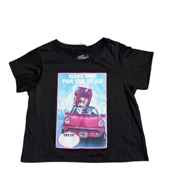 Dr. Pepper Tops - Dr. Pepper "Have One For The Road" Graphic T-Shirt Black Size L